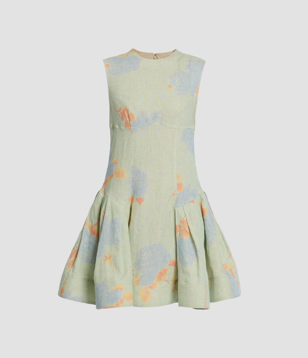 Floral Linen Sleeveless Mini Dress