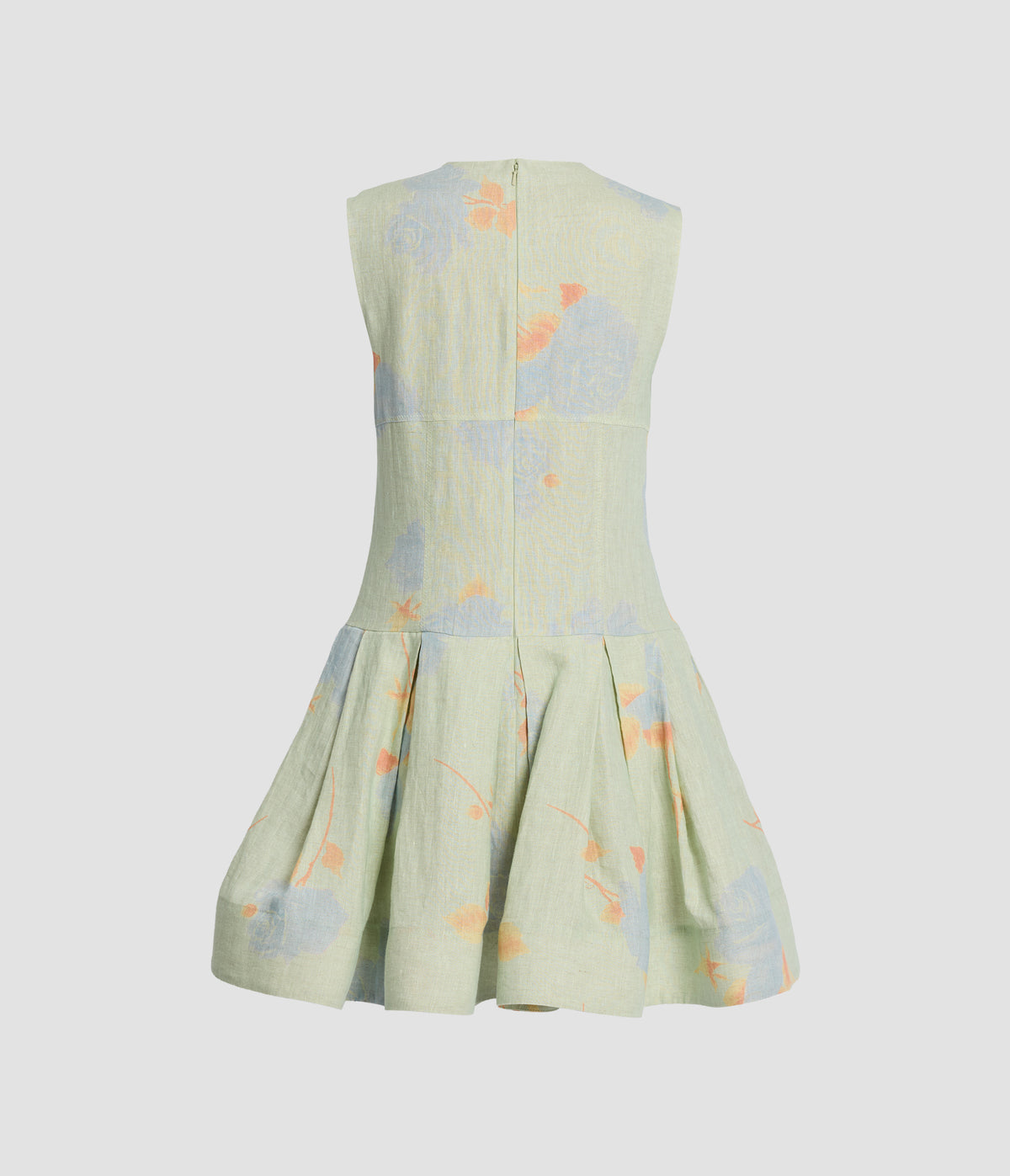 Floral Linen Sleeveless Mini Dress