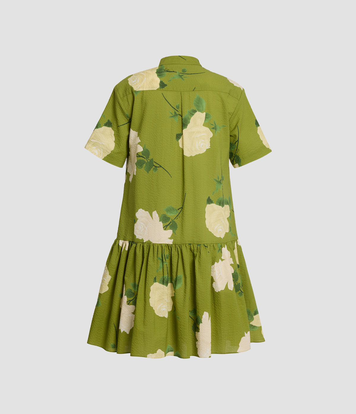 Floral Seersucker Short Sleeve Mini Dress