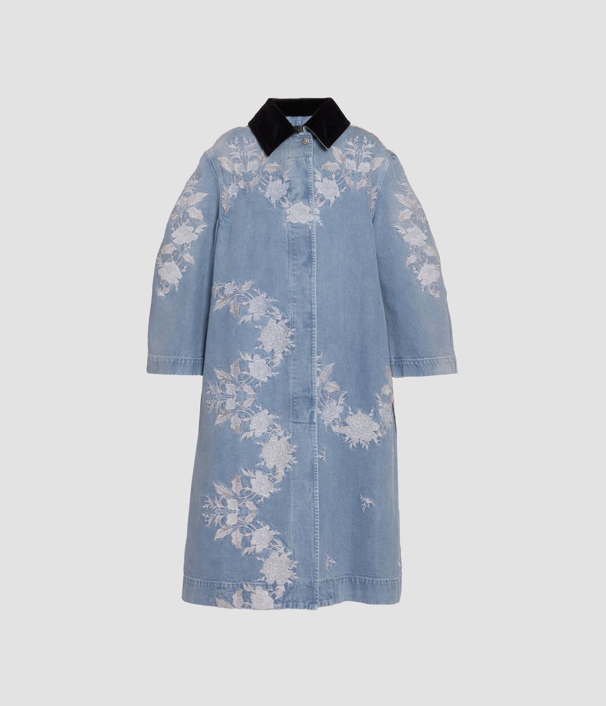 Embroidered Denim Coat