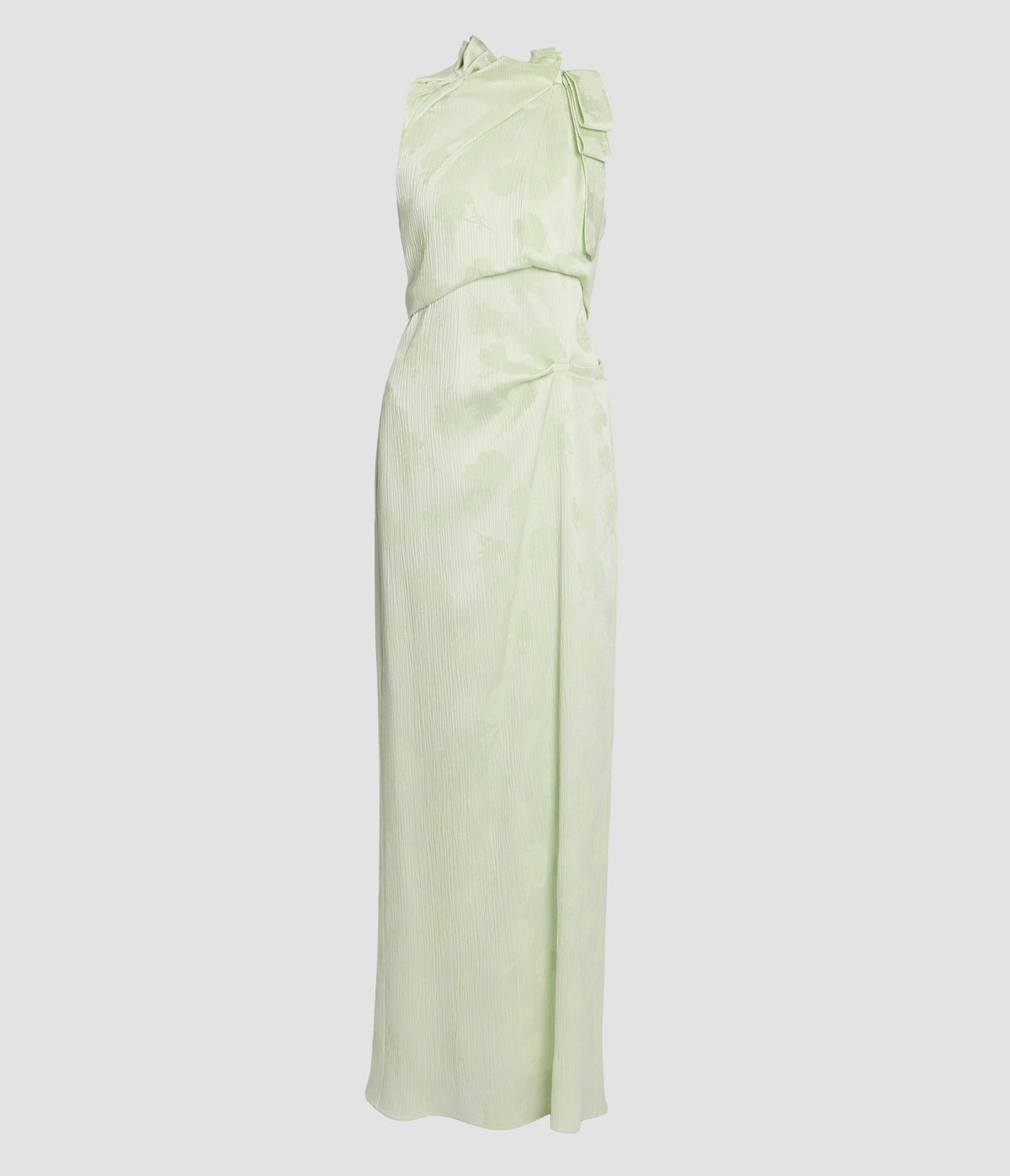 Floral Creponne Jacquard Sleeveless Gown