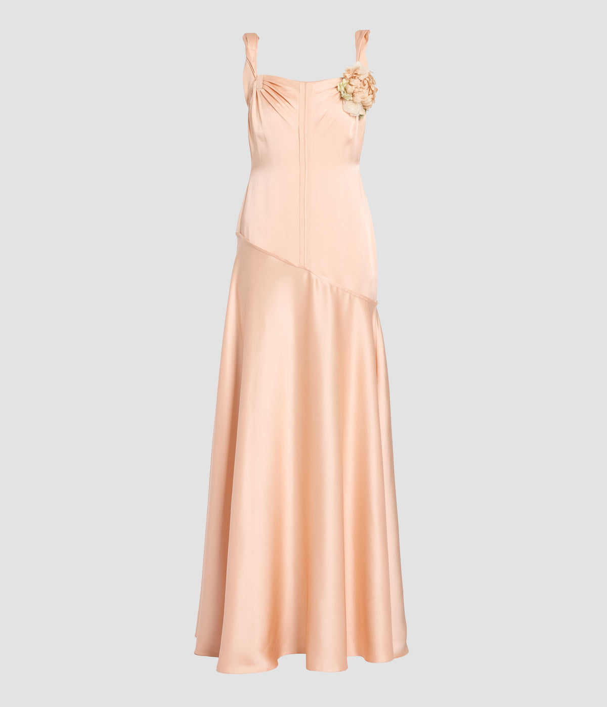 Satin Cady Sleeveless Gown
