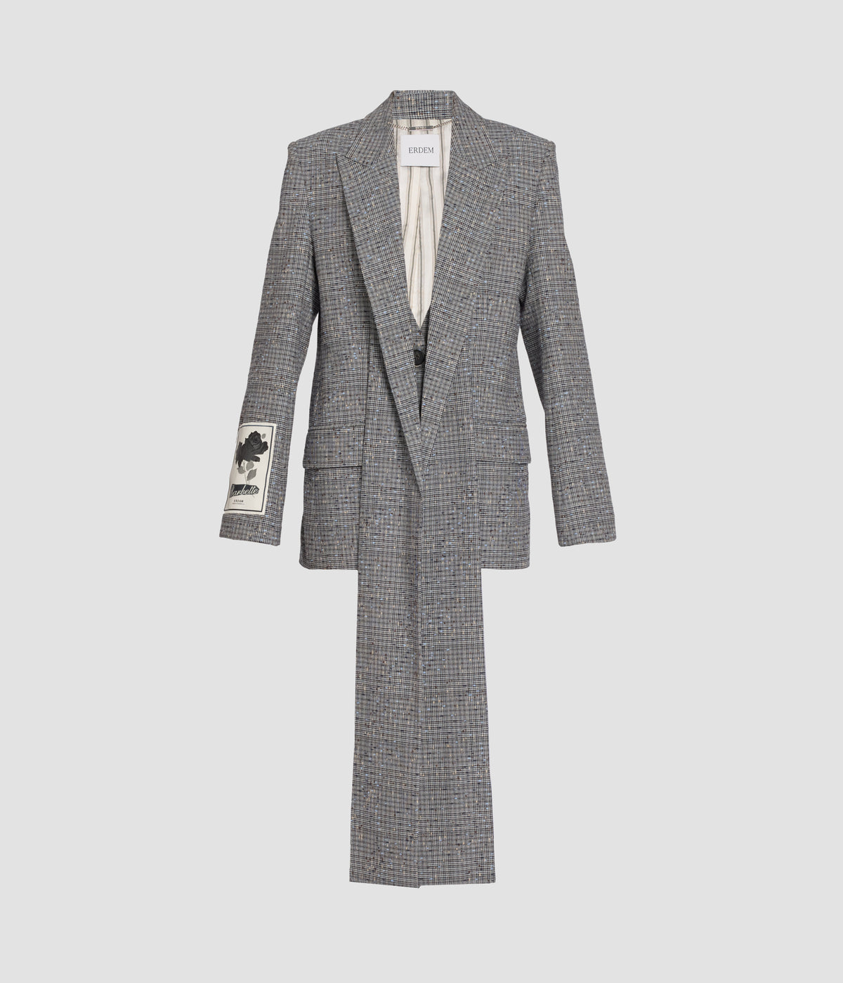 Donegal Check Scarf Detail Fitted Blazer