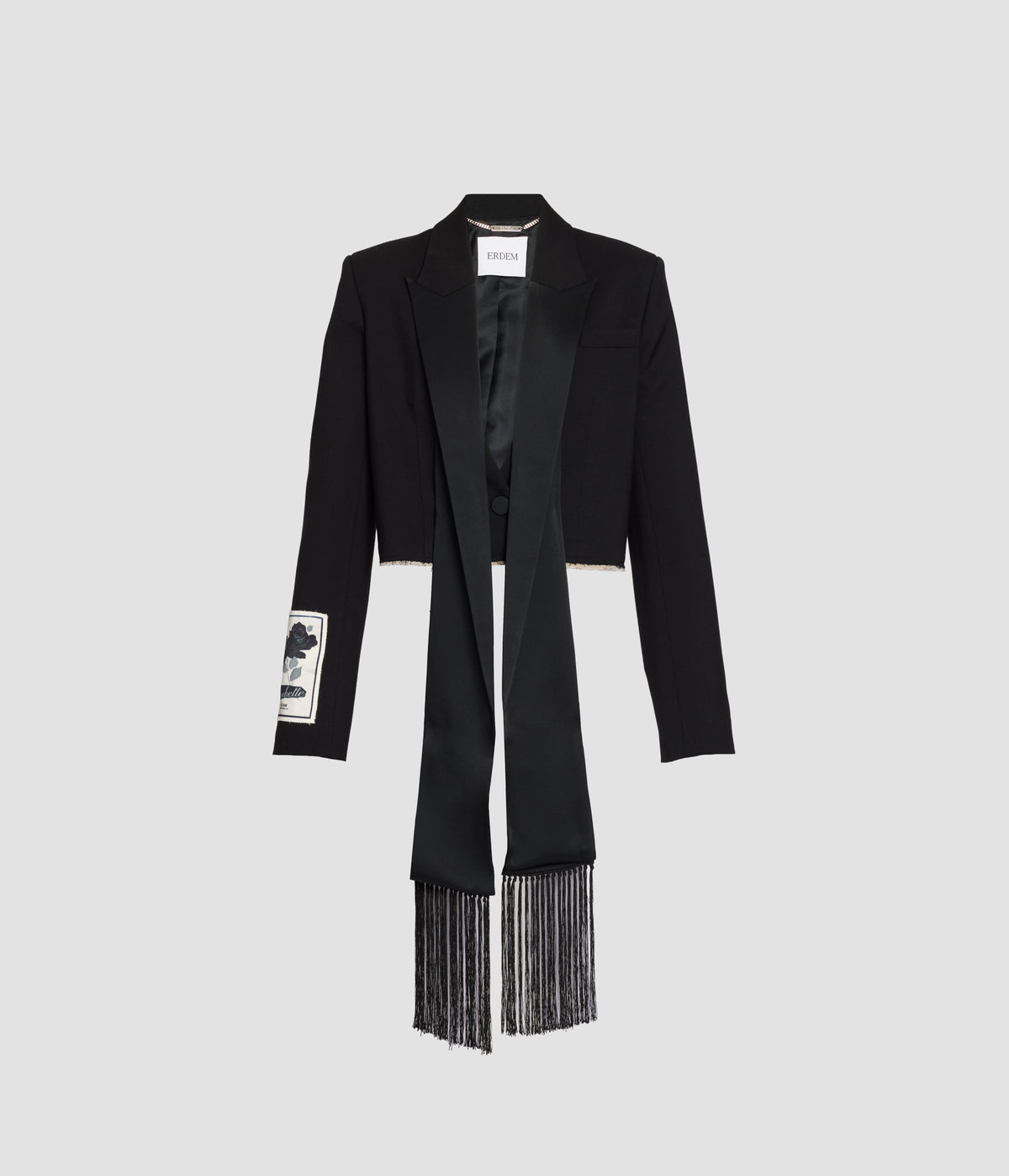 Grain De Poudre Cropped Tailored Scarf Blazer