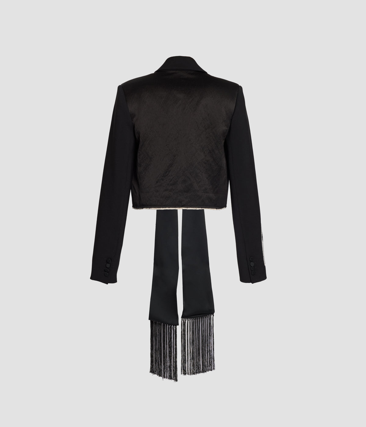 Grain De Poudre Cropped Tailored Scarf Blazer