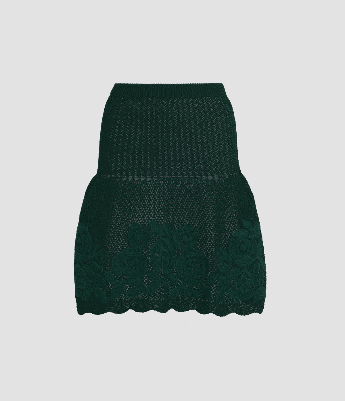 Embroidered Knit Skirt