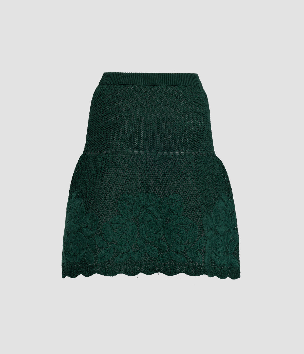 Embroidered Knit Skirt