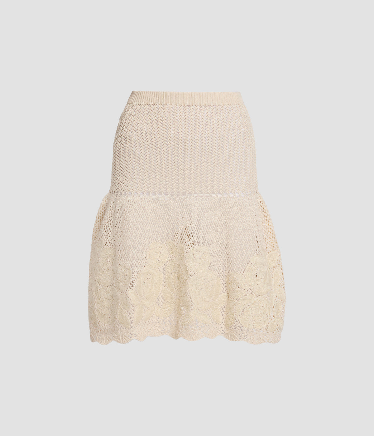Embroidered Knit Skirt
