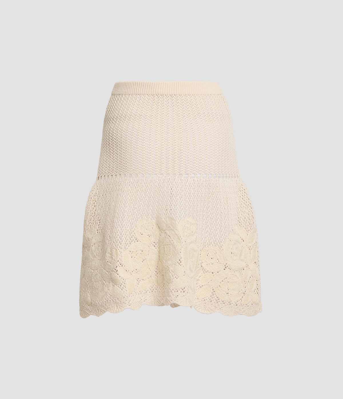 Embroidered Knit Skirt