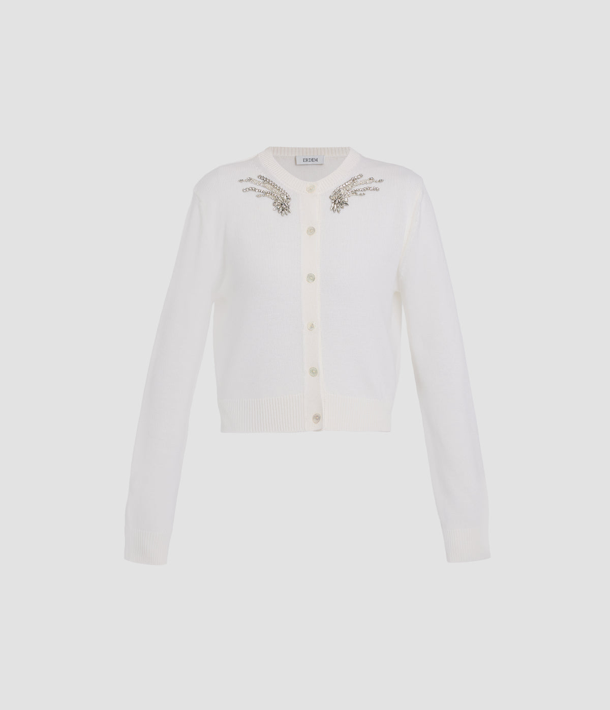 Embroidered Merino Wool Cardigan