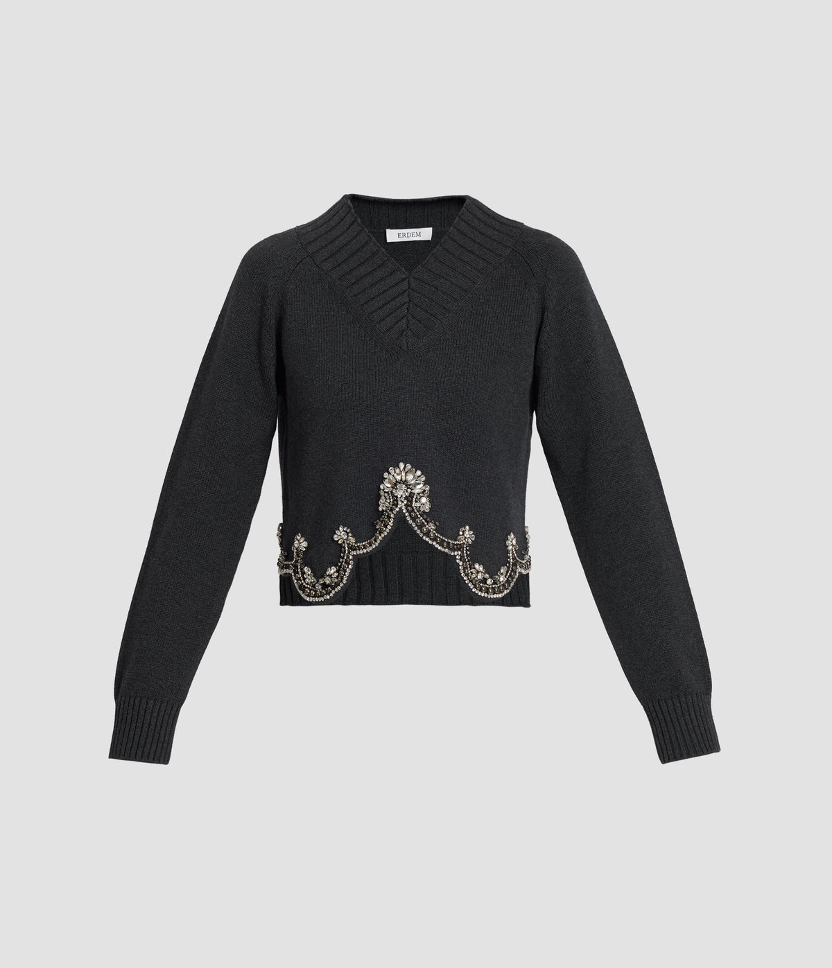 Embroidered Cotton Cashmere Crop Jumper