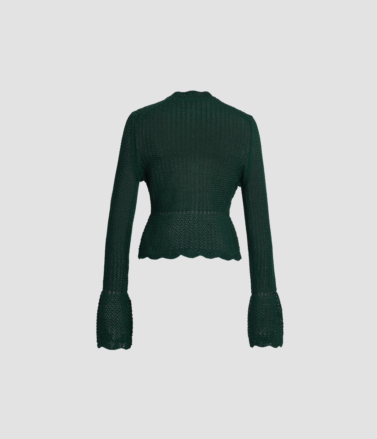 Embroidered Knit Peplum Cardigan