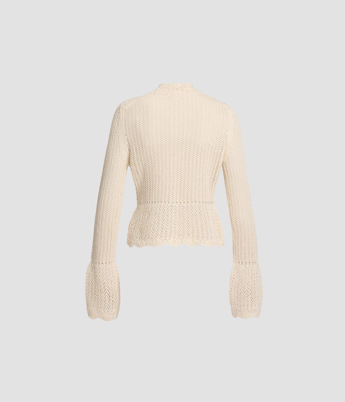 Embroidered Knit Peplum Cardigan
