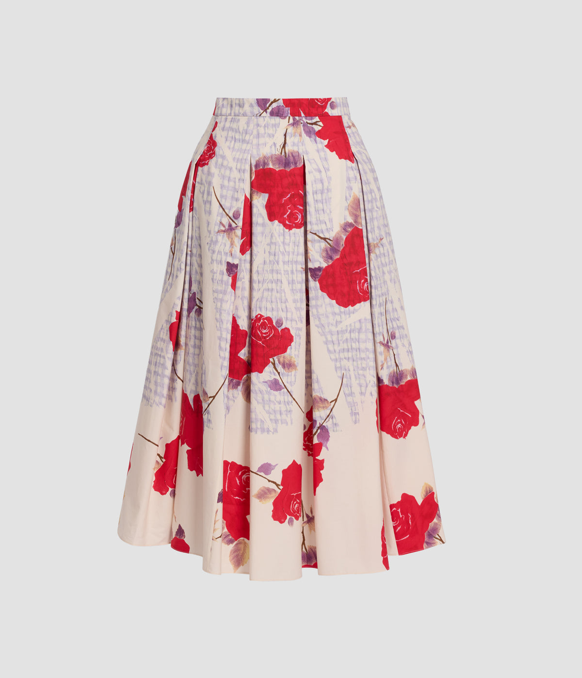 Floral Cotton Poplin Midi Skirt