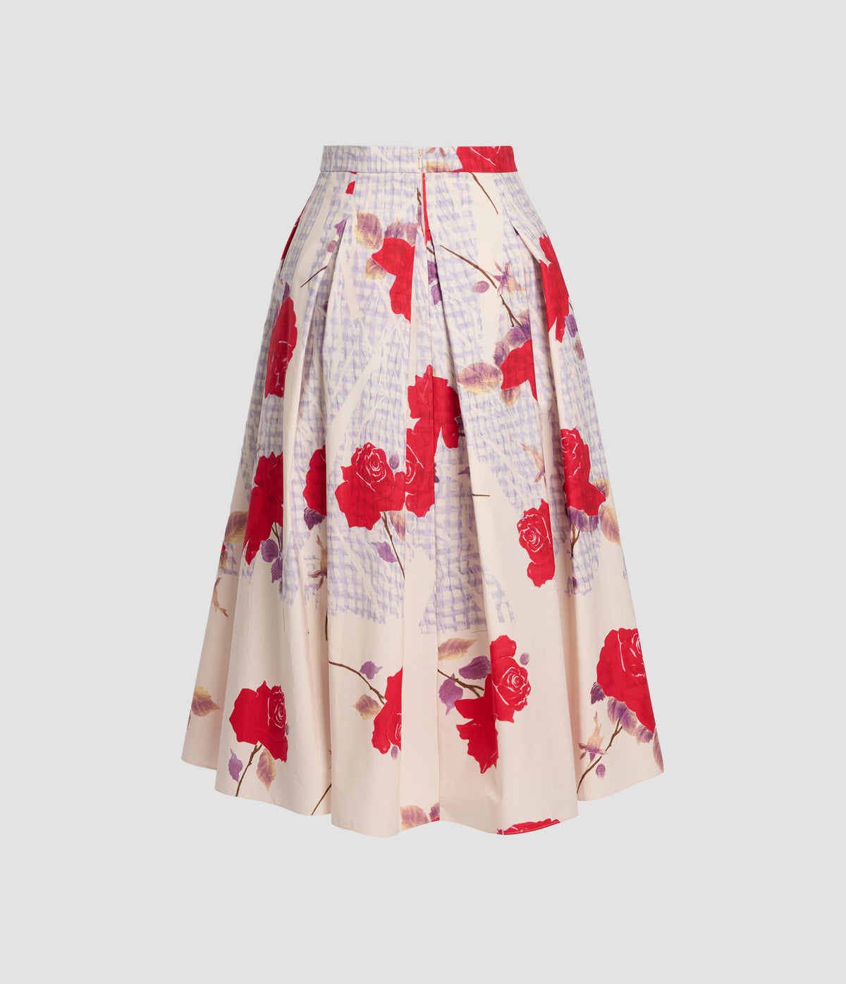 Floral Cotton Poplin Midi Skirt