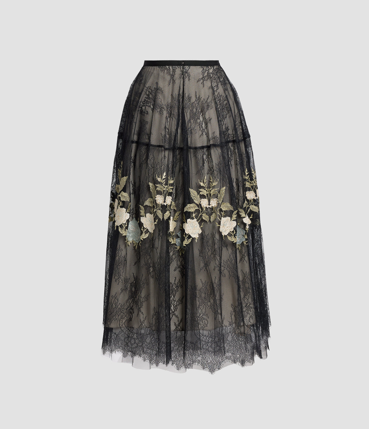 Floral Lace Midi Skirt