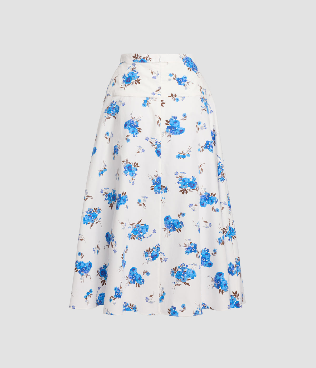 Floral Heavy Cotton Poplin Midi Skirt