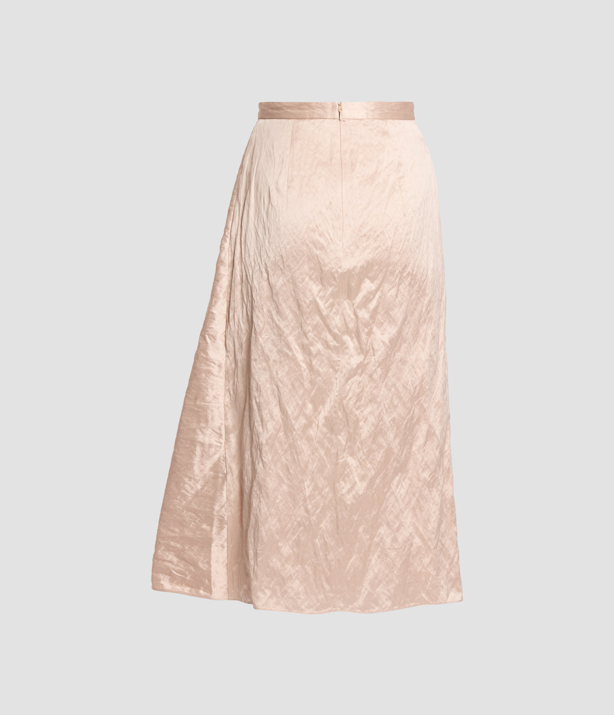 Textured Satin Midi Skirt