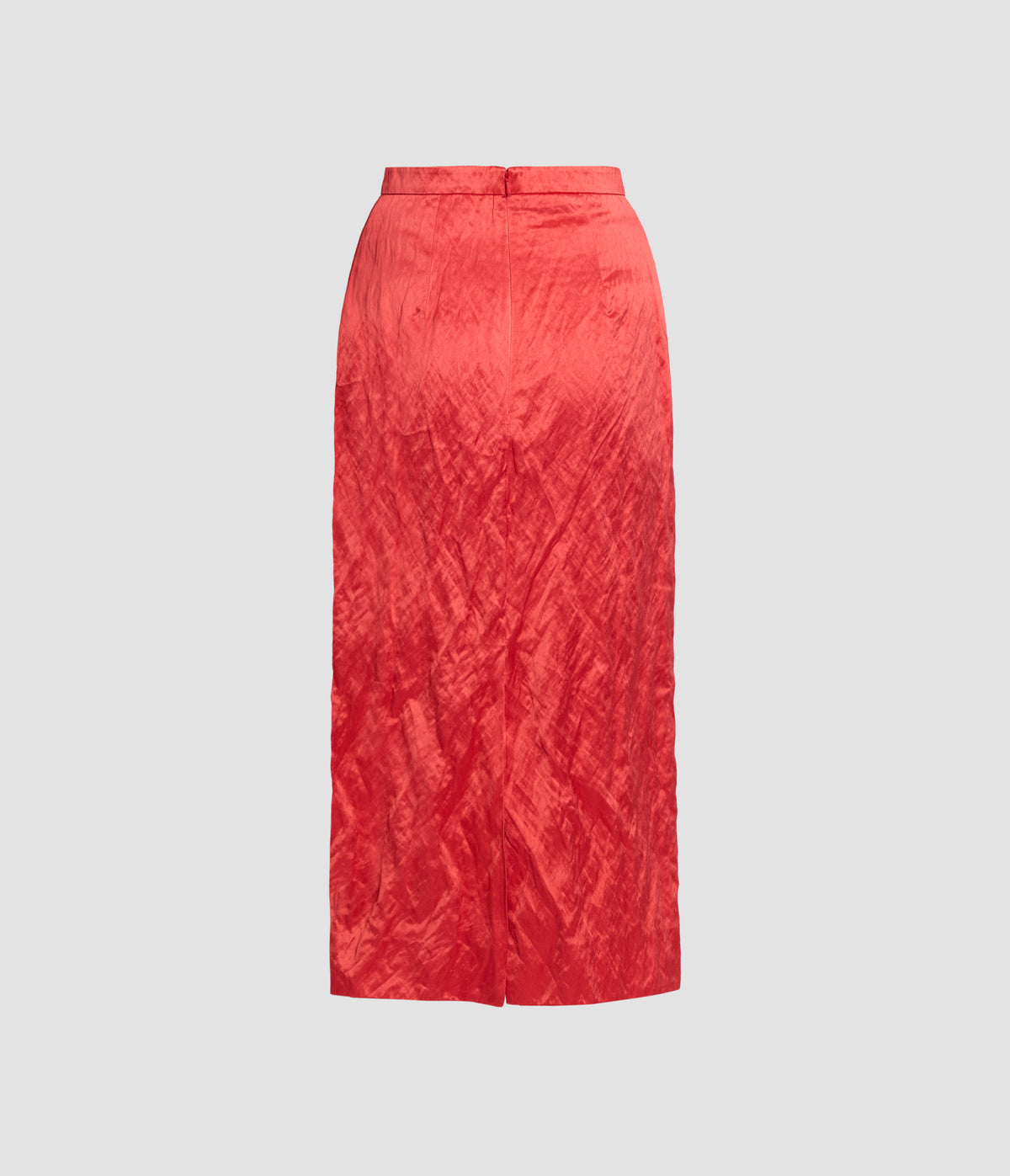 Embroidered Textured Satin Midi Skirt