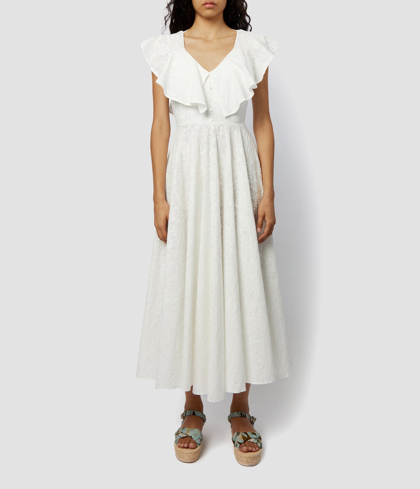 Theophila Dress Allover Embroidered Cotton