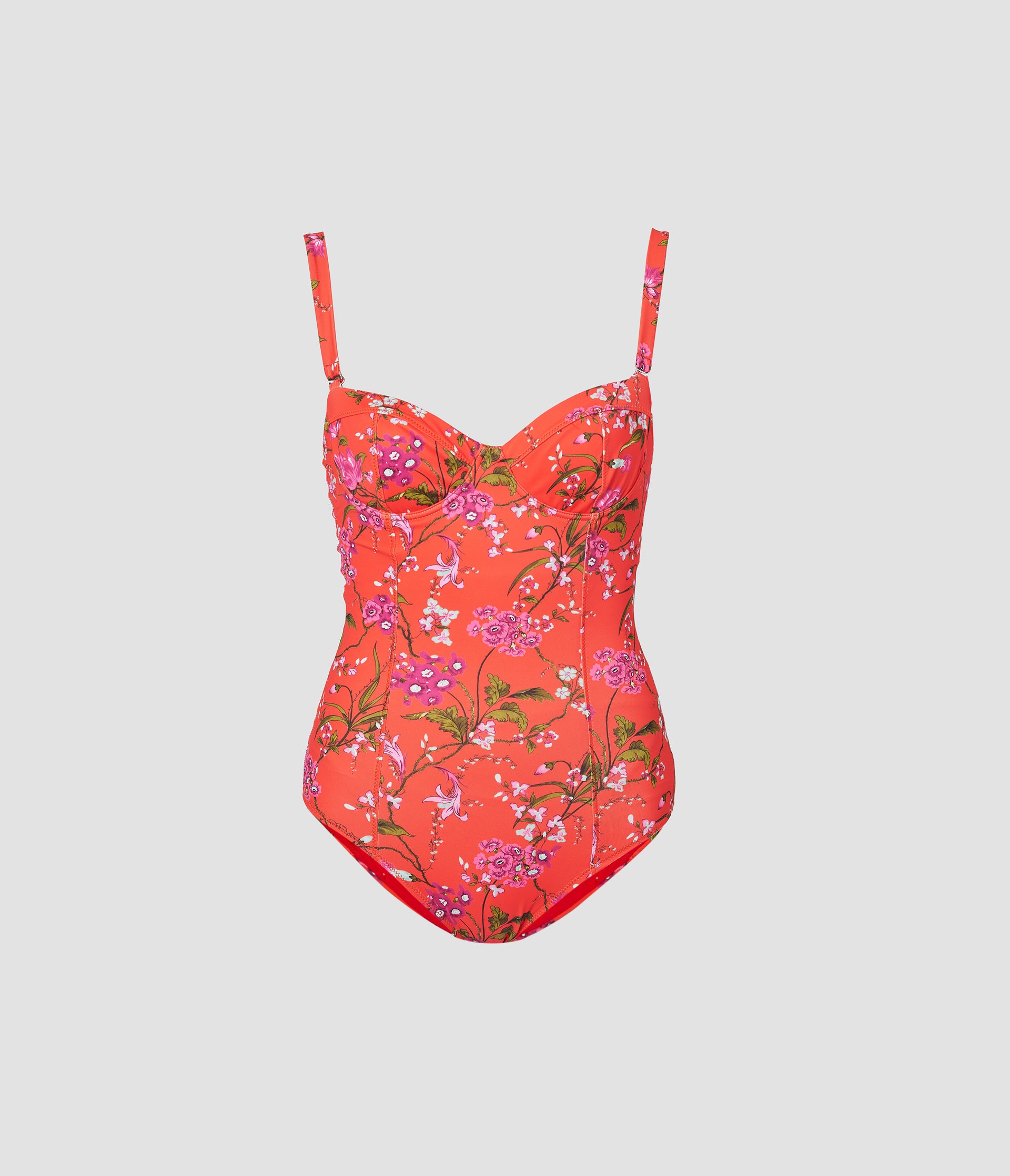 Red floral one piece swimsuit online