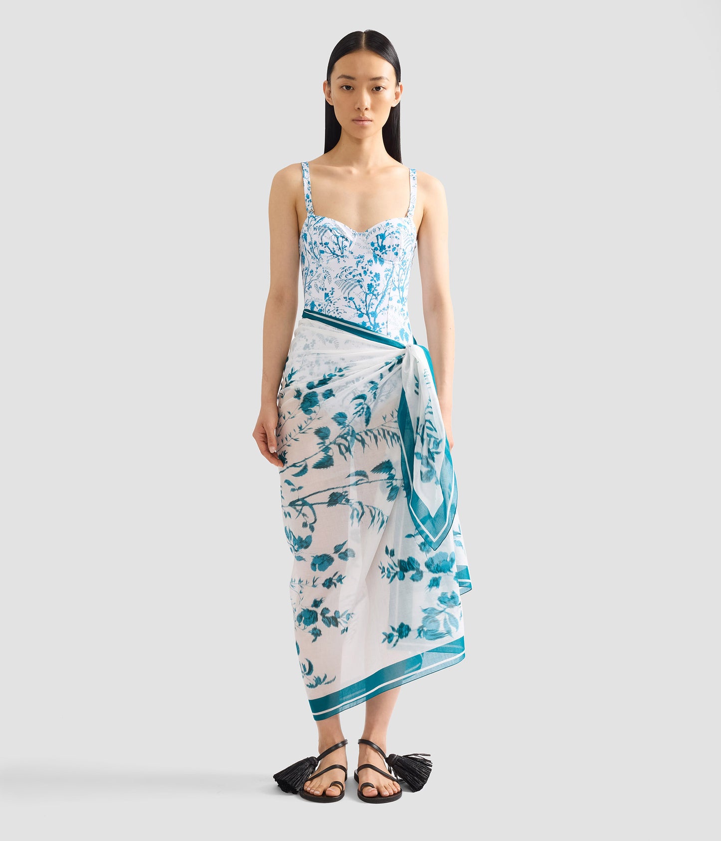 Botanical Print Cotton Voile Pareo