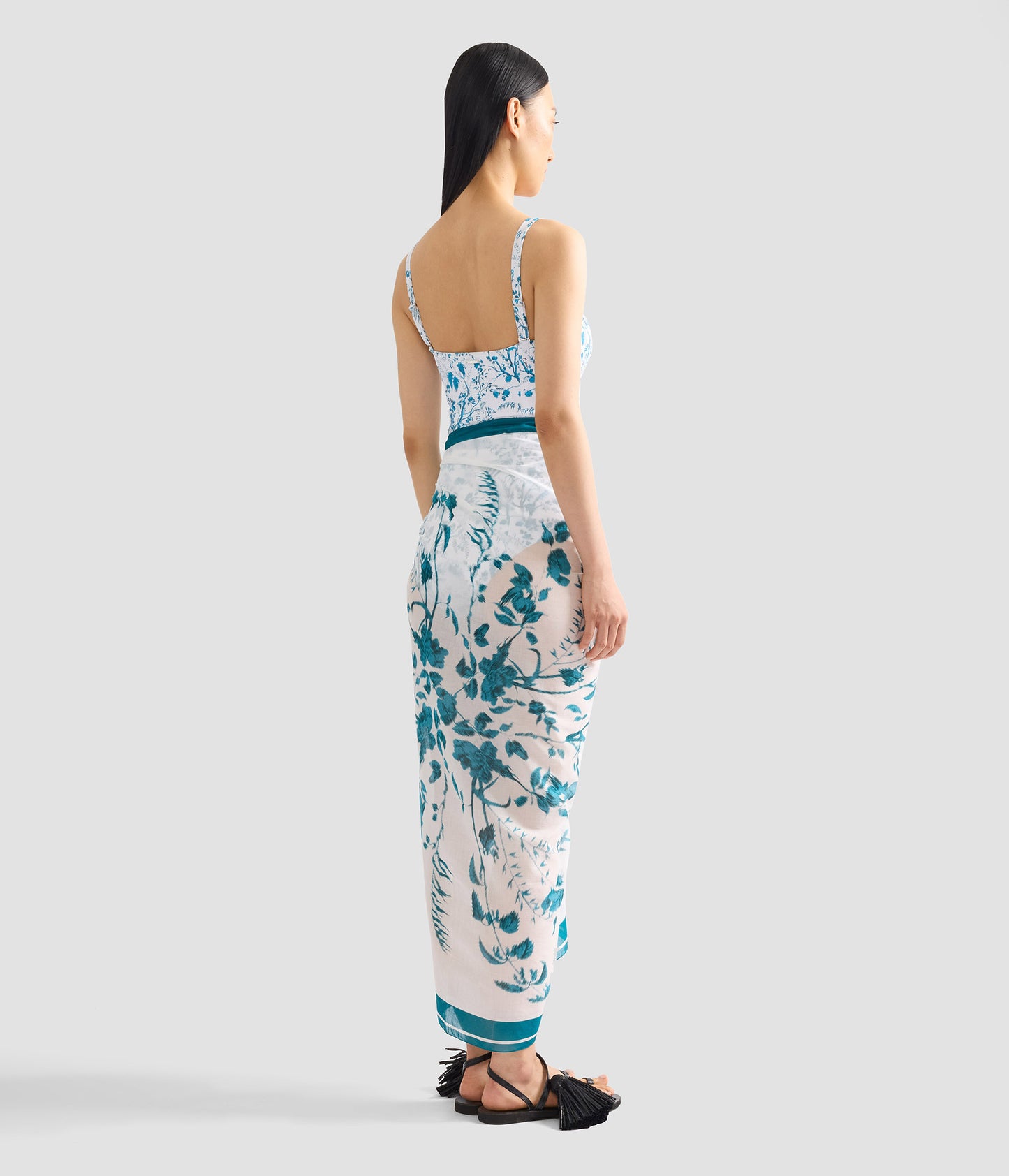 Botanical Print Cotton Voile Pareo