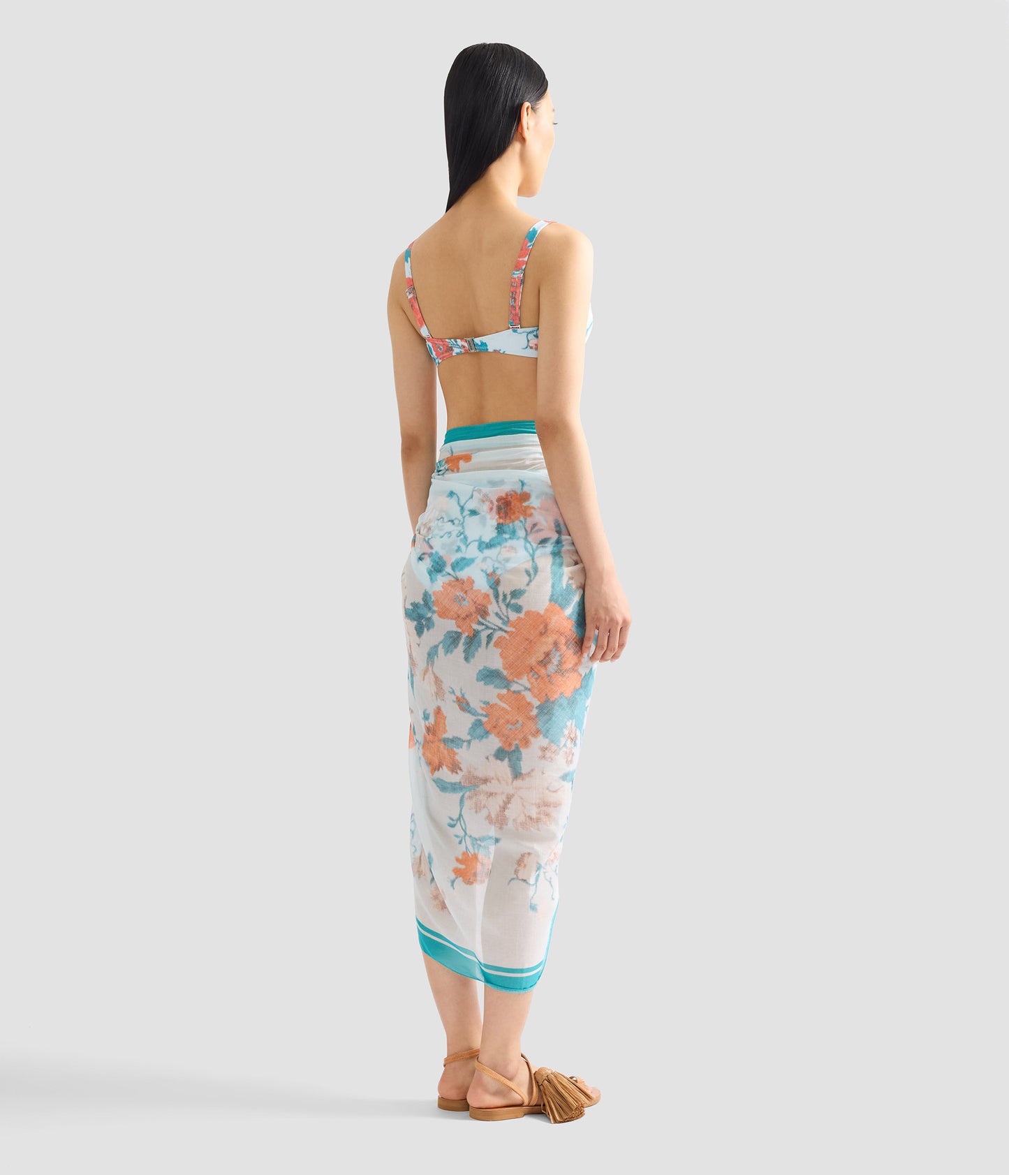 Floral Print Cotton Voile Pareo