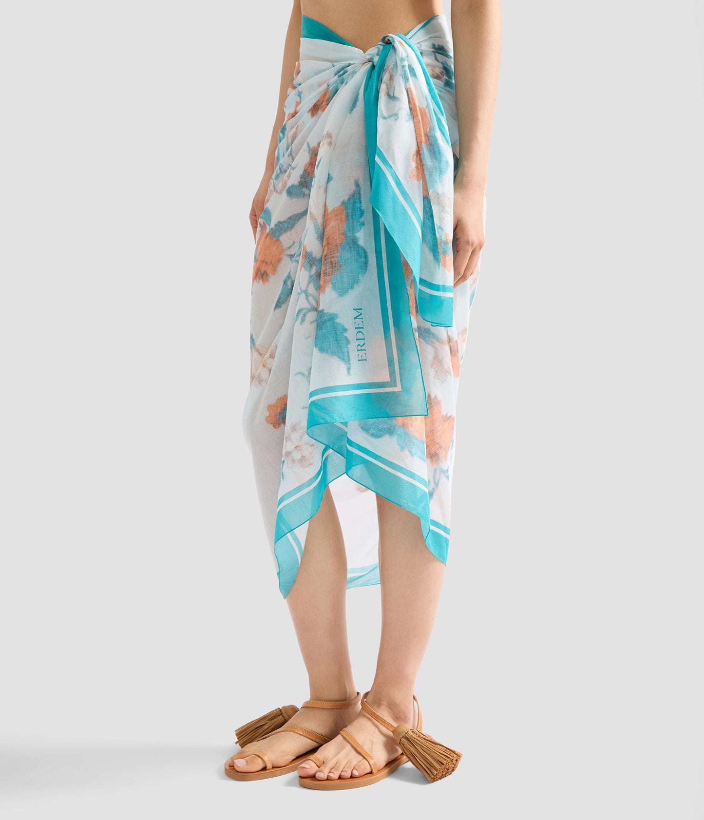 Floral Print Cotton Voile Pareo