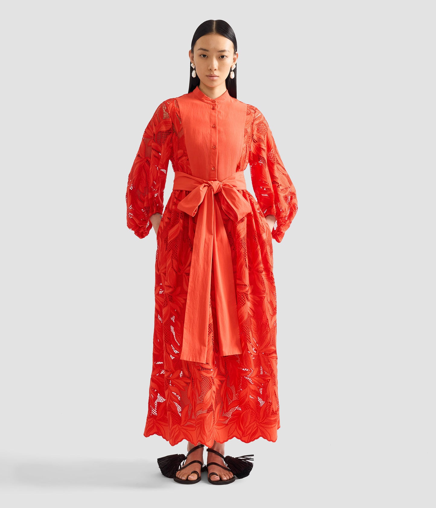 Floral Cutwork Midi Dress