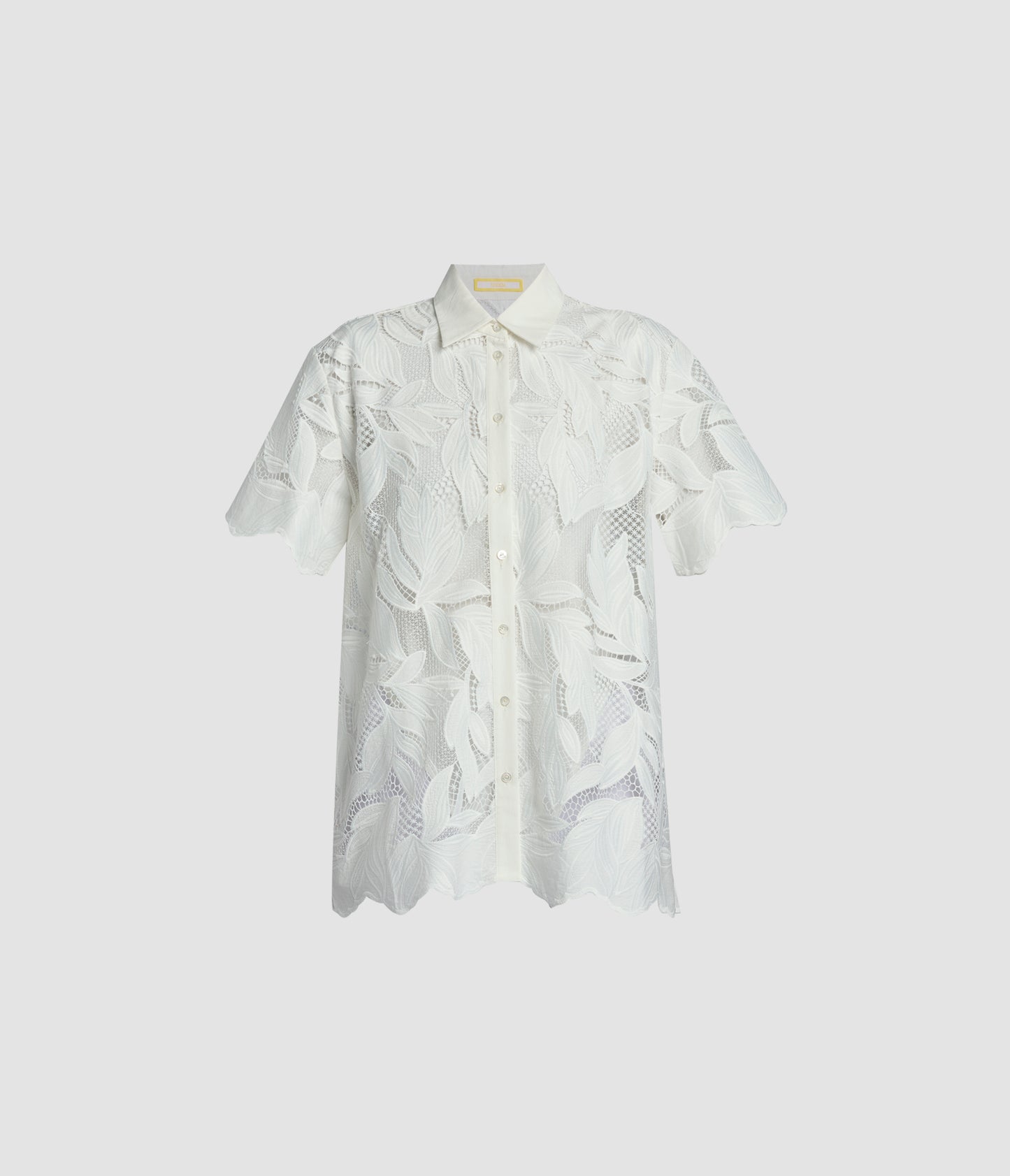 Cotton Cutwork Short Sleeve Shirt
