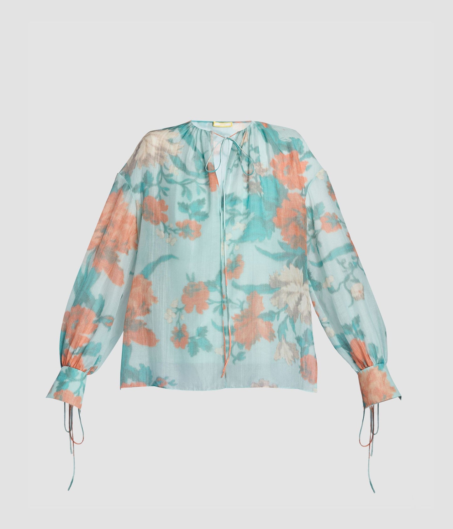 Cotton Silk Voile Long Sleeve Blouse