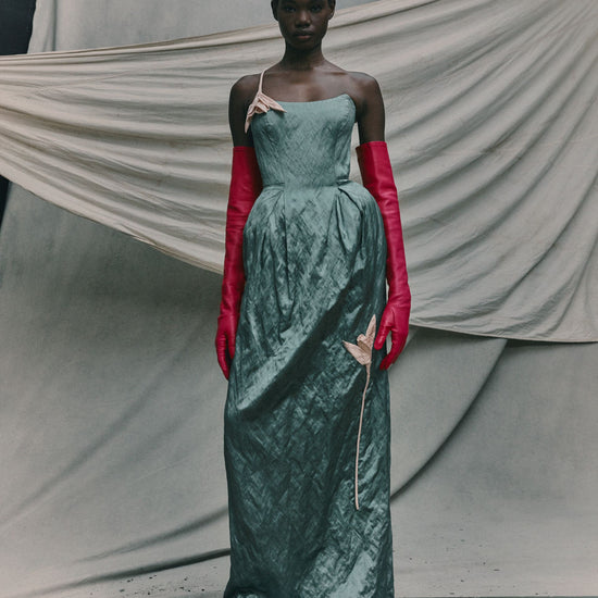 erdem evening dresses Floral pleated voile gown in blue - Erdem