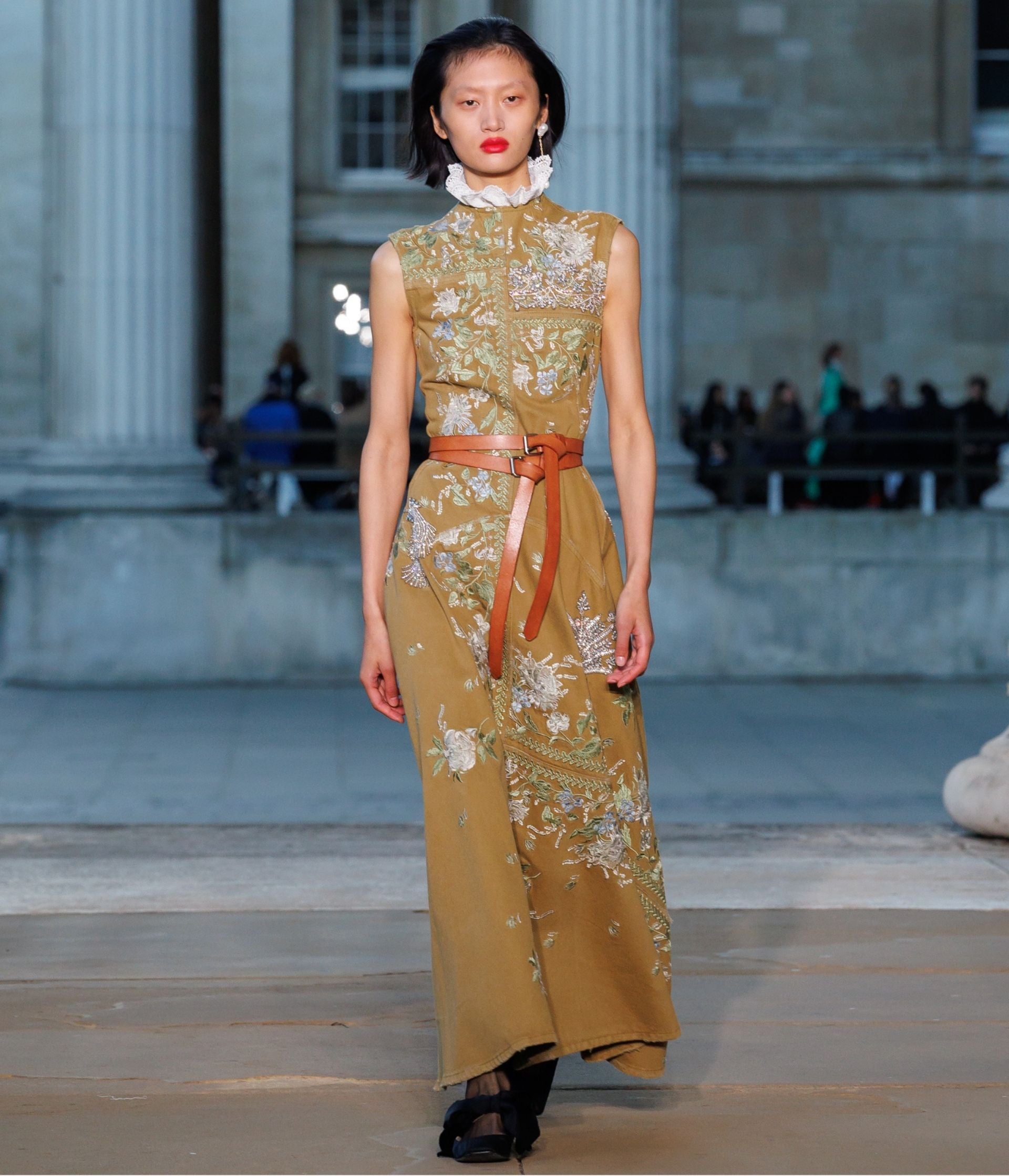 erdem gold dress Erdem - Gold Sleeveless Asymmetrical Gown