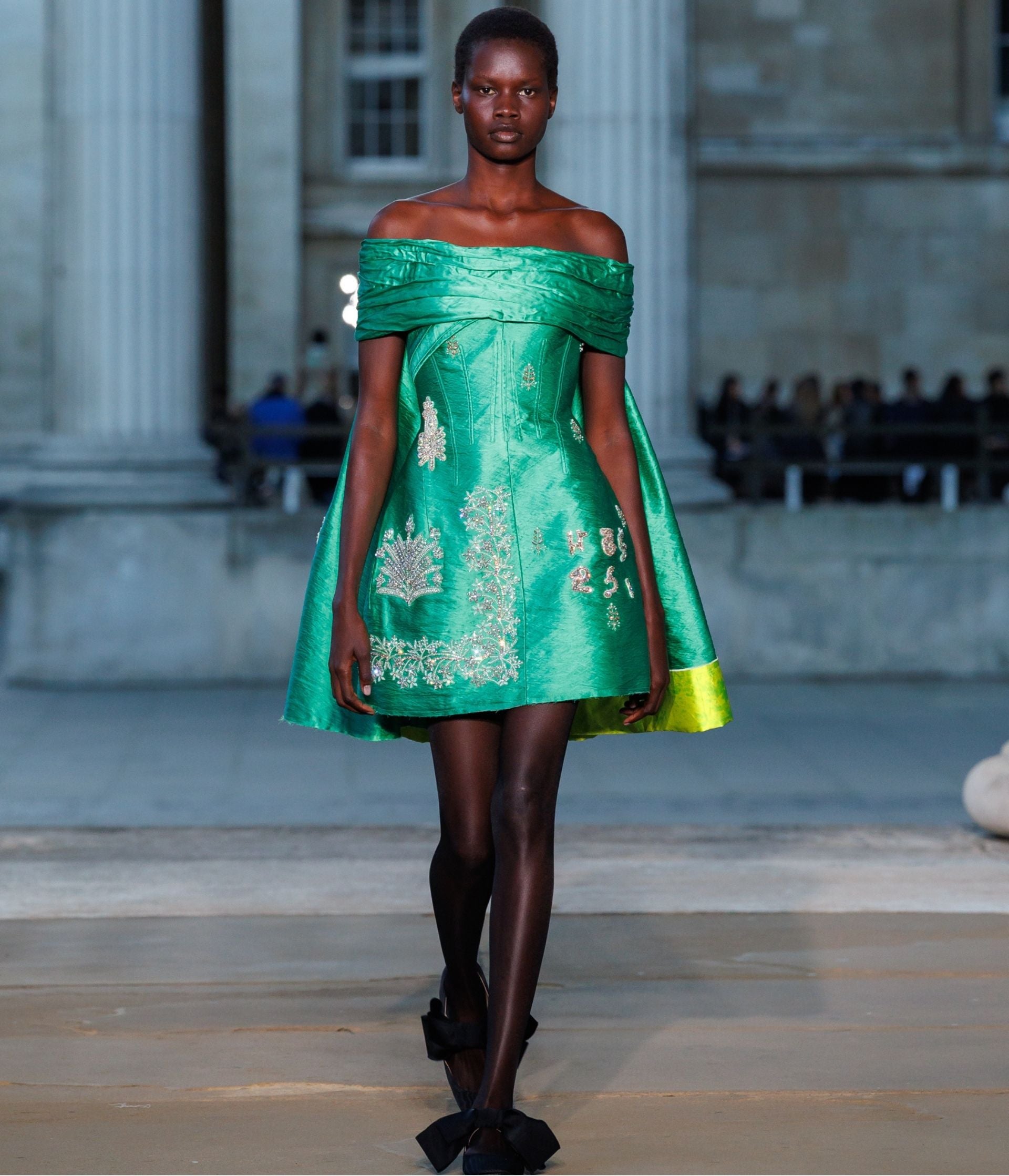 Erdem Embellished Off-the-shoulder Mini Dress