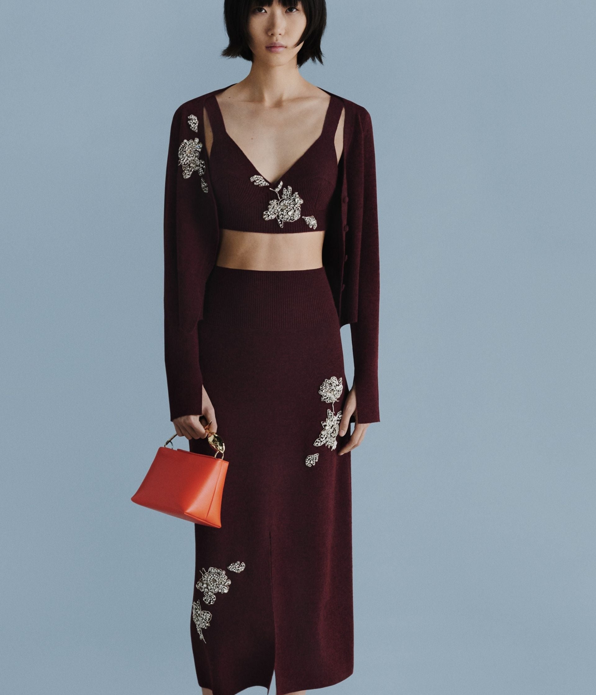 Embellished Knit Pencil Skirt – ERDEM - Main Image