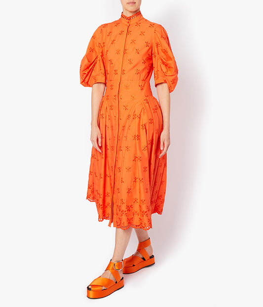 Zelda Orange Broderie Anglaise Dress
