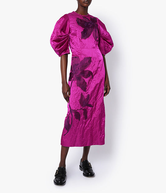 Sandrine Dress Textured Satin