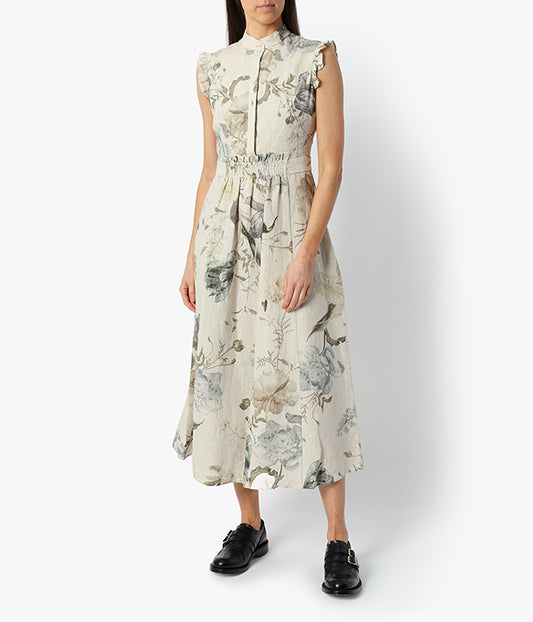 Evie Brealey Linen Cotton Poplin Midi Dress