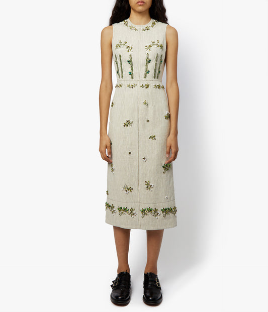 Ellery Dress Crystal Embroidered Linen