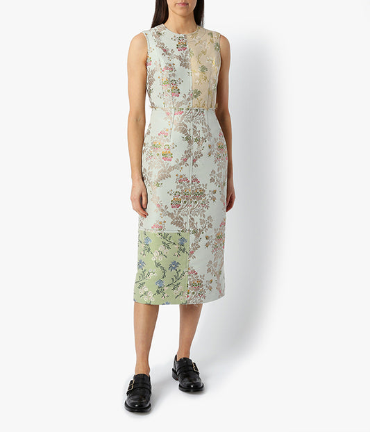 Everly Collaged Jacquard Sleeveless Midi Dress