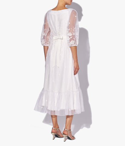 the Floredice Dress perfectly showcases Erdem’s vision for the White Collection.